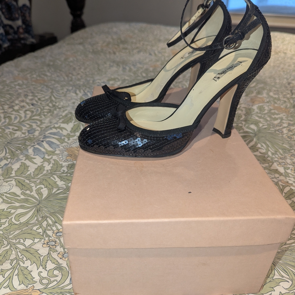 Miu Miu Black Sparkle Women's Heels - Picture 5 of 15